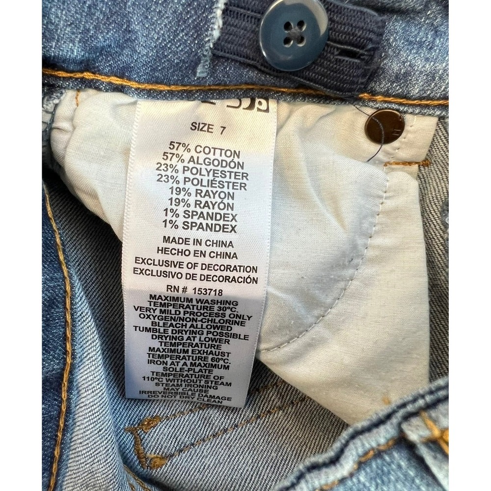 Joes Jeans Girls‎ Size 7 Blue Denim Frayed Side Stripe Slim Jeans *see note* - Picture 3 of 16